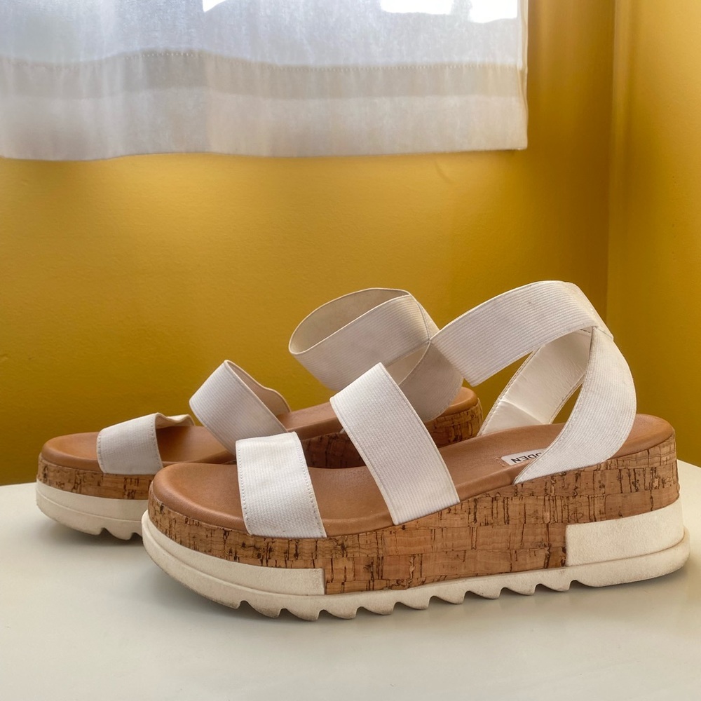 Steve Madden Bandi Elastic Cork Flatform Sandal